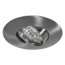 Aro circular basculante níquel satinado en zamak de diámetro 100 mm con portalámpara GU5.3 para 12V/50W