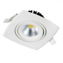 Aro LED cuadrado basculante blanco de 8W - 480 Lm Luz cálida 3000K
