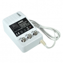 Amplificador de interior de conector F con 1 entrada y 2 salidas (VHF)  | Ganancia 15 - 30 dB